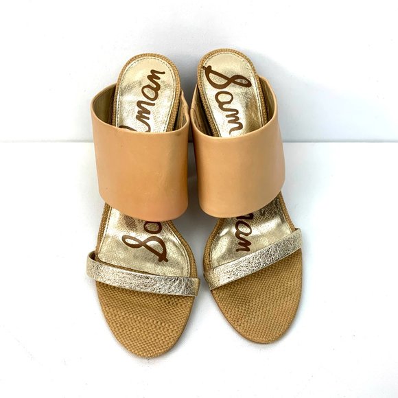 New Sam Edelman Yoselin Heels Sandals Tan/Beguie - Picture 4 of 16